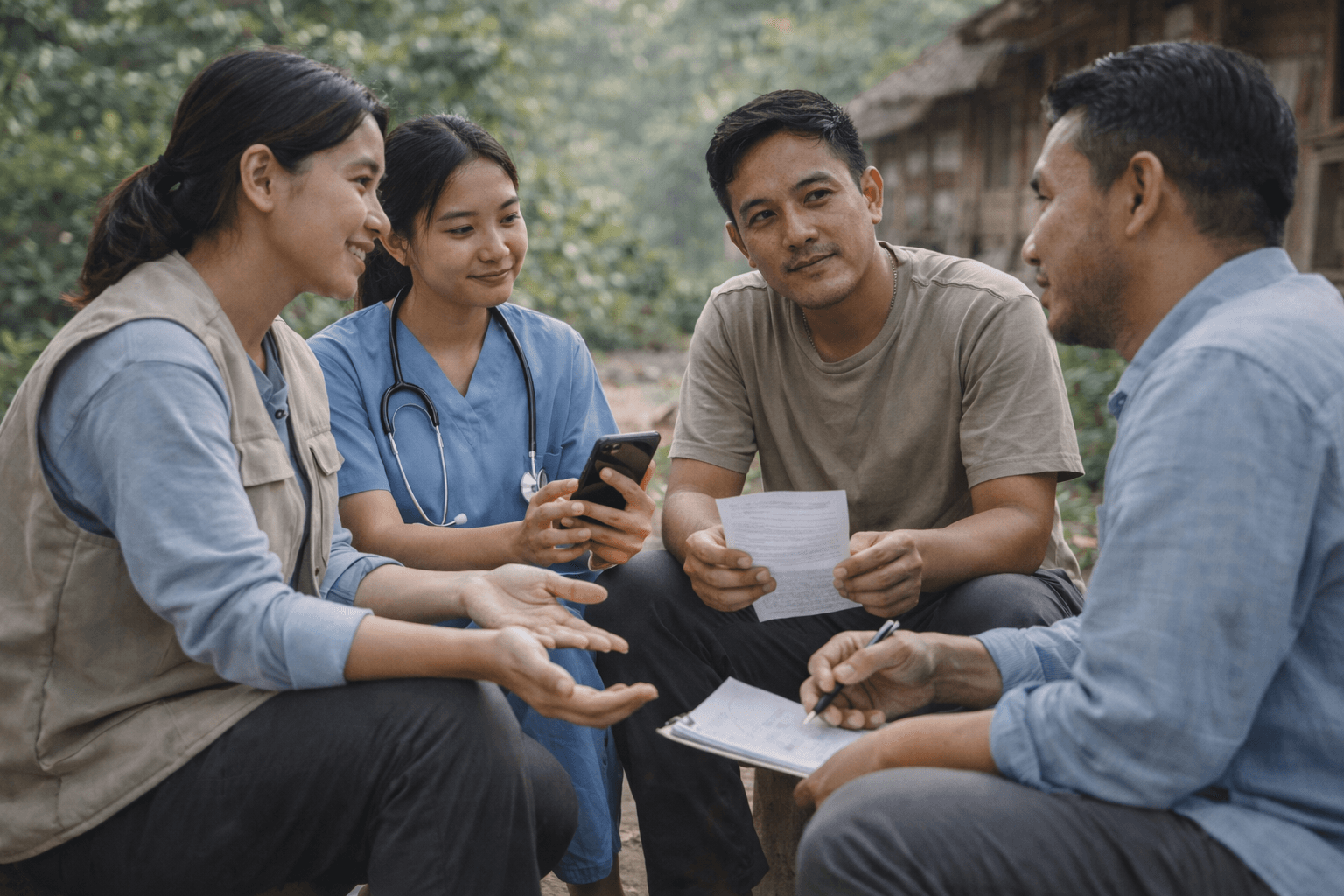 Community partnership discussion in a rural setting